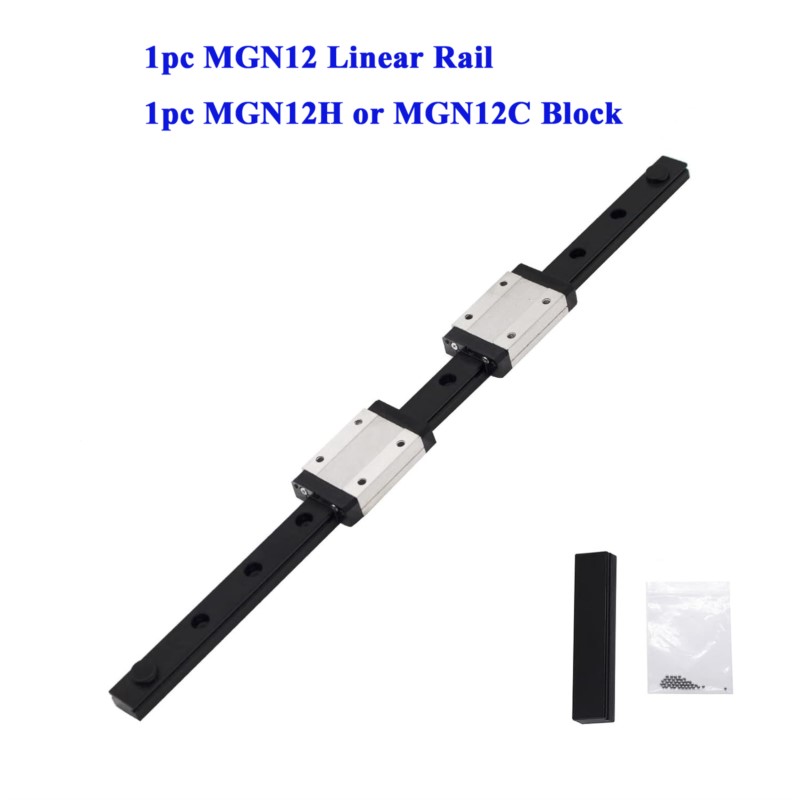 Linear Rail Mgn12H Set - 12 mm MGN12 lineare Gleitschiene Vollschwarz